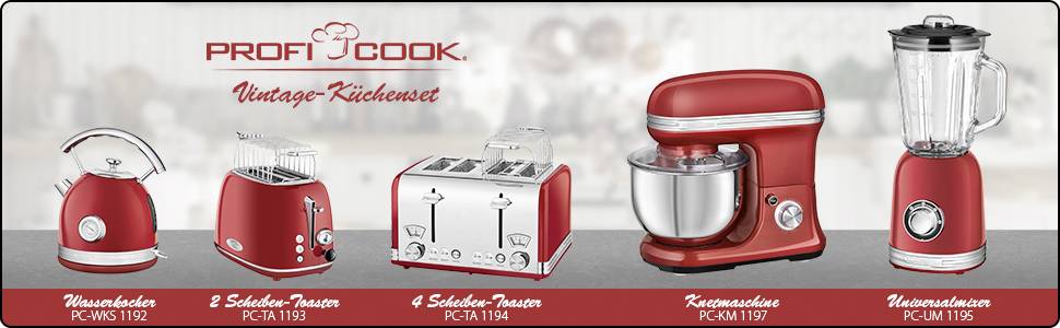 Profi Cook PC-KM 1197 rot Robot de cuisine 1200 W rouge