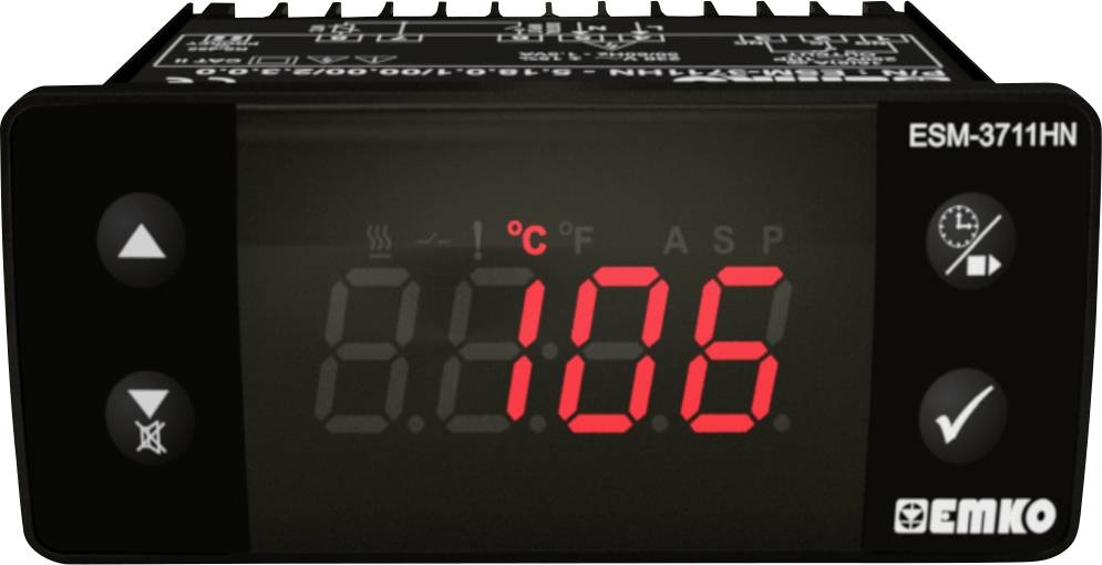Emko ESM-3711-HN.5.12.0.1/00.00/1.0.0.0 2 points de réglage Régulateur de température PTC -50 à 130 °C Relais 16 A (L x l x H) 65