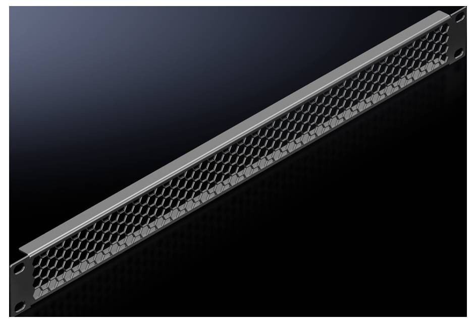 Grille de ventilation rectangulaire avec motif en nid d'abeille pour la circulation de l'air, généralement utilisée pour des appareils techniques ou des armoires.