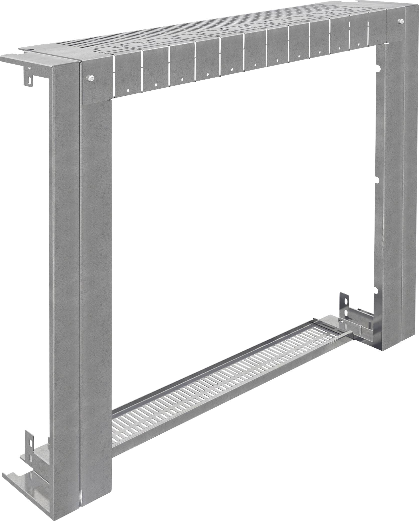Cadre métallique pour la gestion des câbles avec une structure en grille sur les faces supérieure et inférieure pour la fixation et l'organisation des câbles.