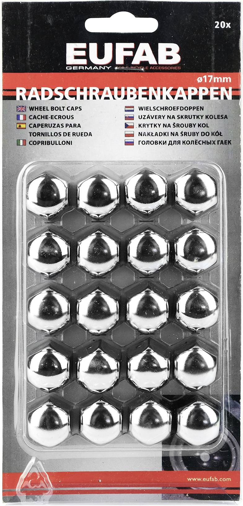 Eufab Cache-écrou de roue Convient pour (taiile de vis) 17 mm chrome métal