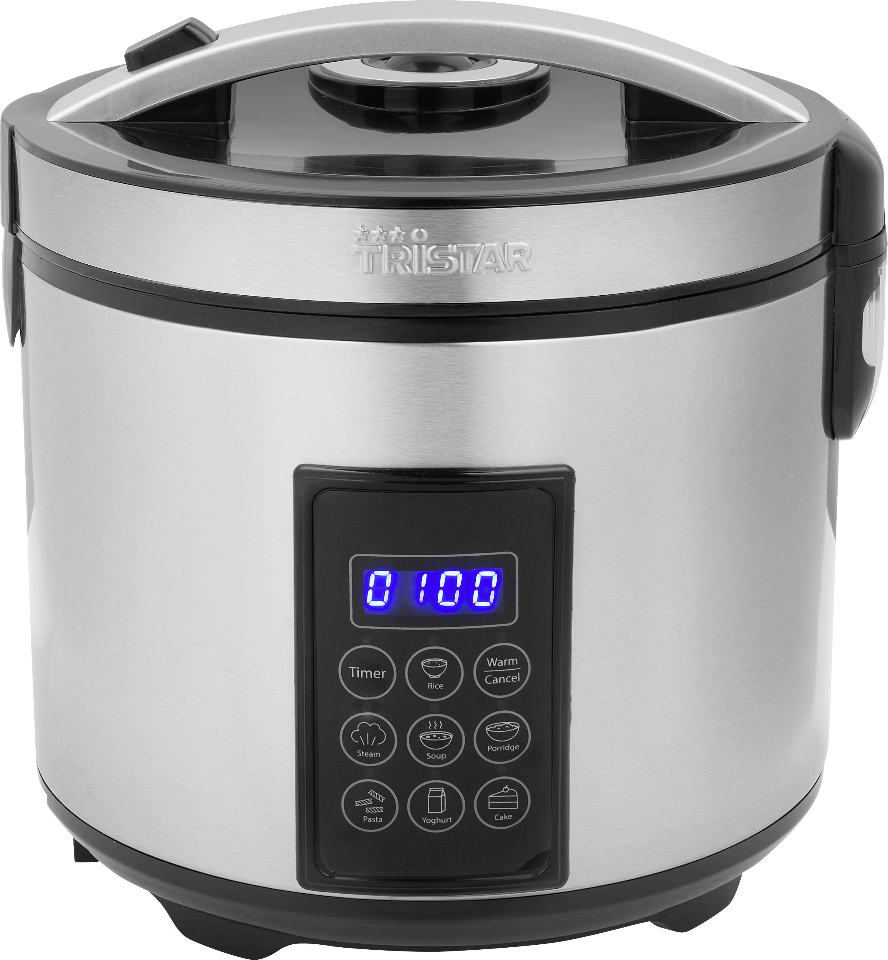 Tristar RK-6138 Cuiseur vapeur avec écran, fonction cuiseur de riz, revêtement anti-adhésif, avec verre doseur, fonction minuteur