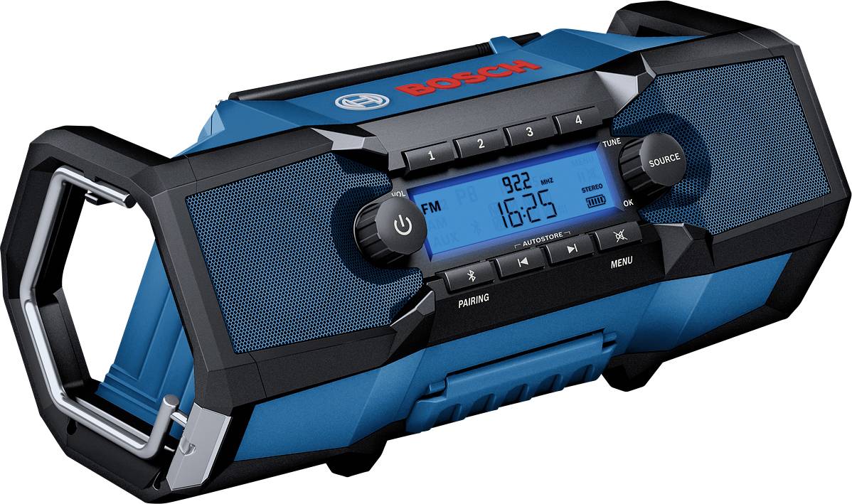 Bosch Professional GPB 18V-2 C Radio de chantier FM Bluetooth, AUX protégé contre les projections d'eau