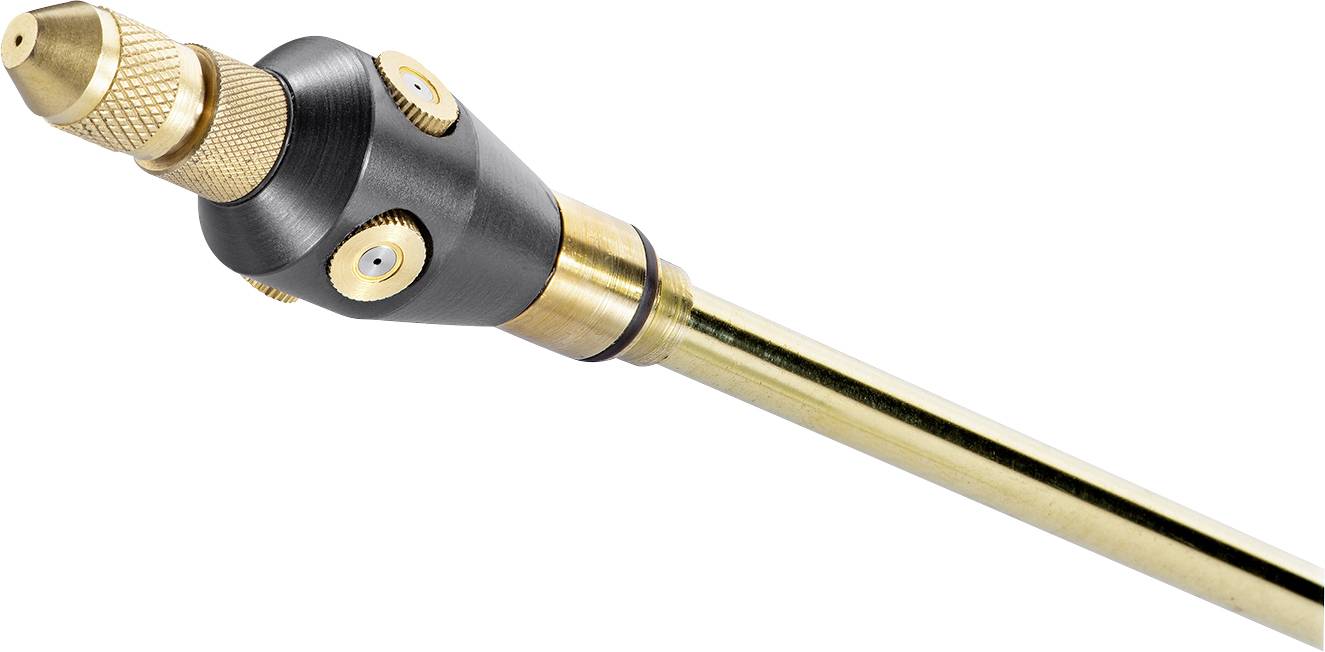 Un outil en laiton et en métal avec une extrémité conique, pouvant être utilisé comme buse ou foret.