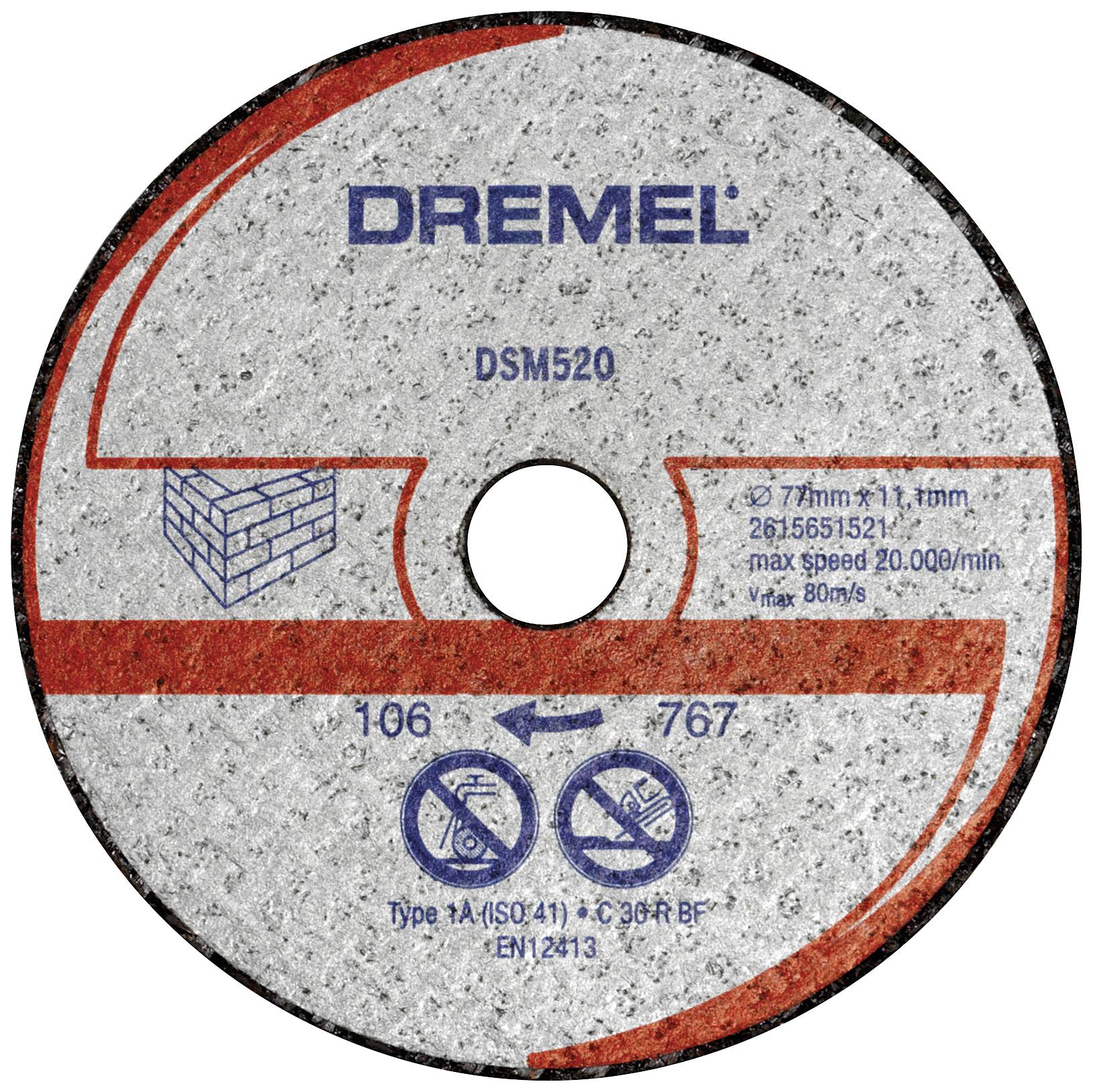 Dremel DSM520 2615S520JB Disque à tronçonner 77 mm 2 pc(s) Tuile, Placoplâtre