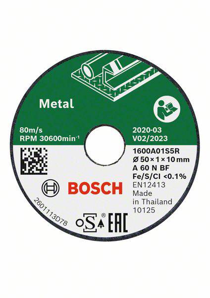 Bosch Accessories 1600A01S5Y Disque à tronçonner 50 mm 1 pc(s)