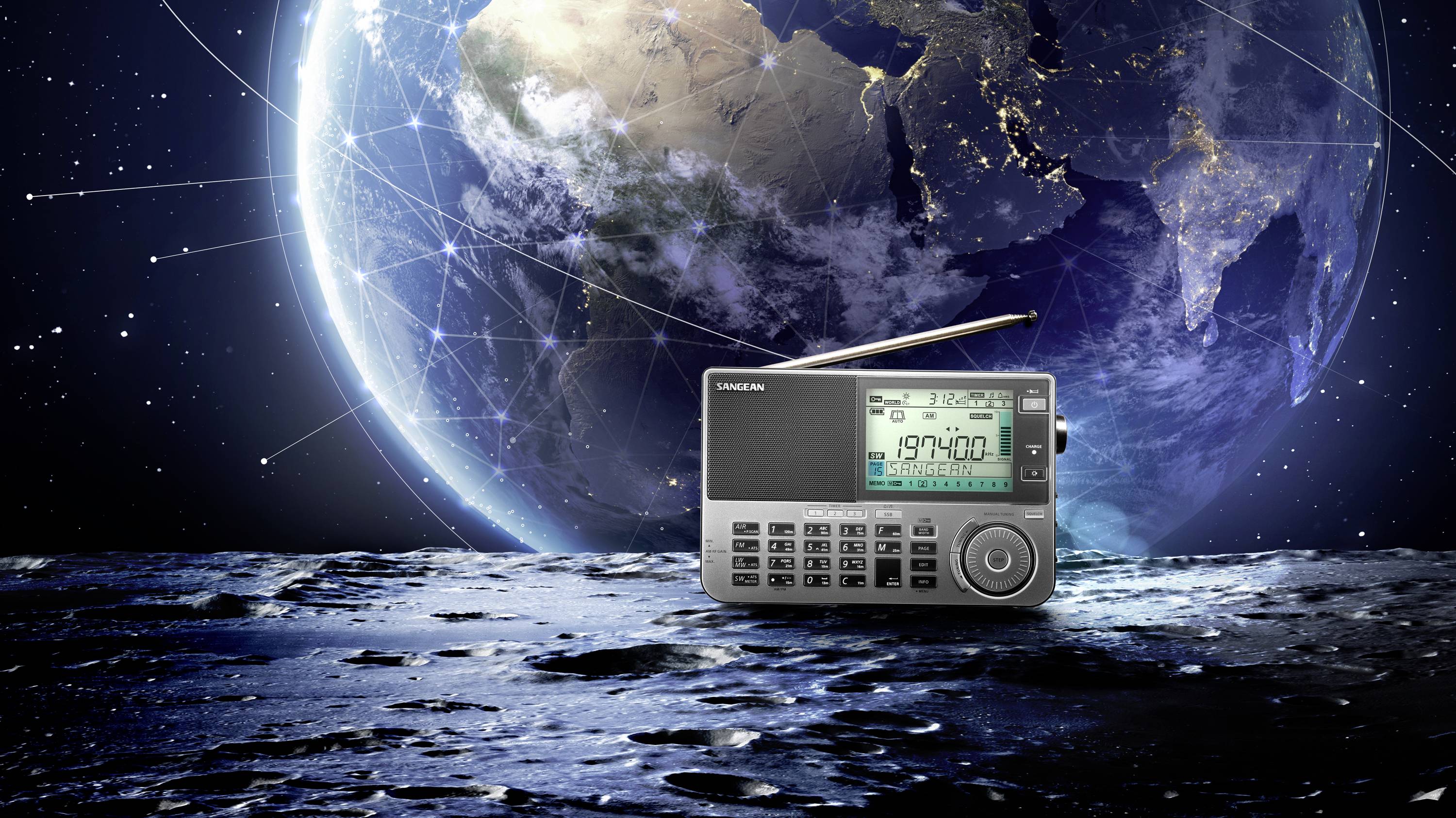 Sangean ATS-909X2 Récepteur universel FM, ondes longues (OL), AM fonction réveil noir