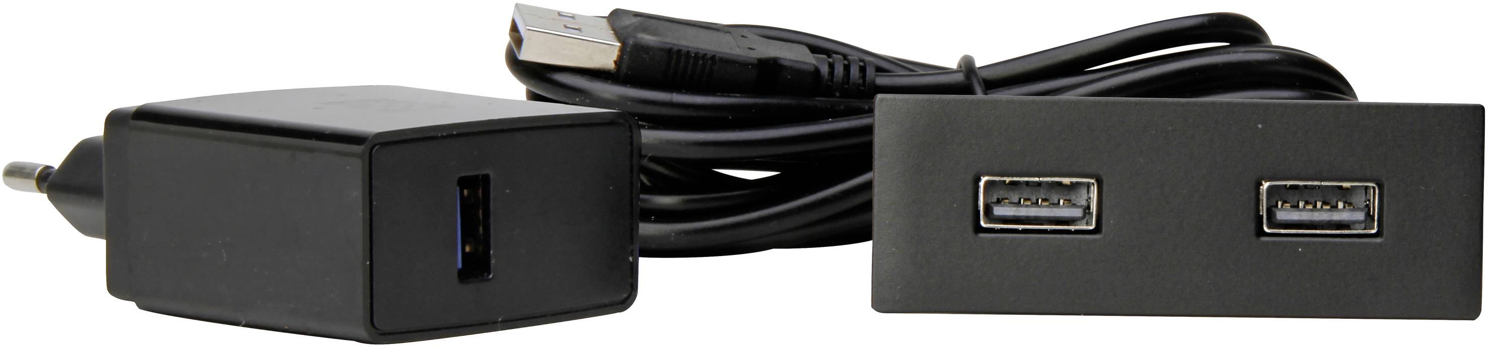 Kopp 939752012 Prise de courant encastrée avec USB IP20 noir