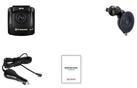 Caméra embarquée + GPS Transcend DrivePro™ 250 Angle de vue horizontal=140 ° 12 V, 24 V GPS avec détection radar, Accéléré