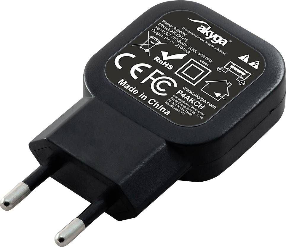 Akyga AK-CH-06 Bloc d'alimentation à tension fixe 5 V 2.1 A 10 W