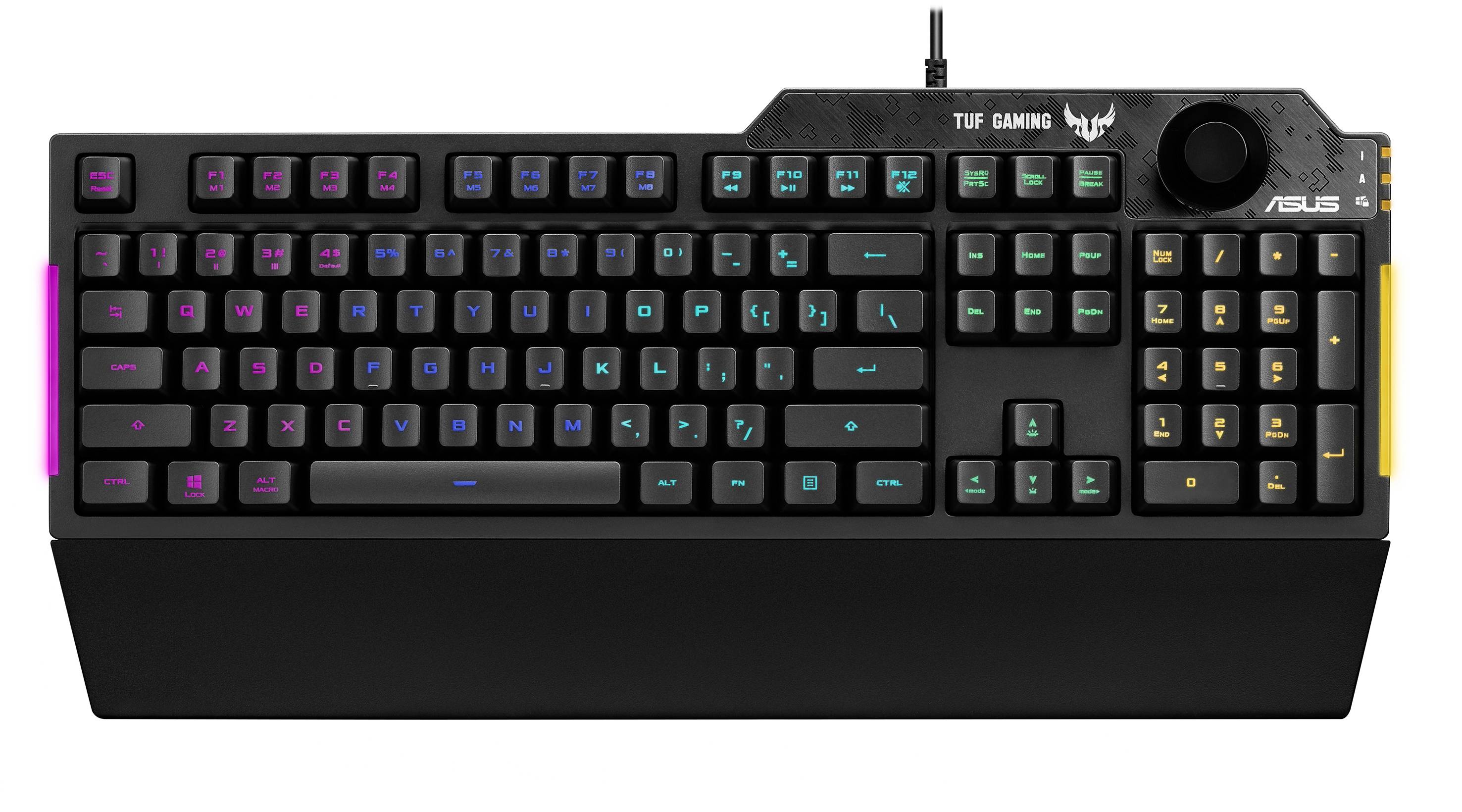 Asus TUF GAMING K1 filaire Clavier de gaming allemand, QWERTZ noir éclairé, protégé contre les infiltrations d'eau