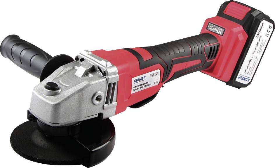 Meuleuse d'angle sans fil Kunzer 7AWS125 125 mm + batterie, + mallette, + chargeur 18 V 4000 mAh