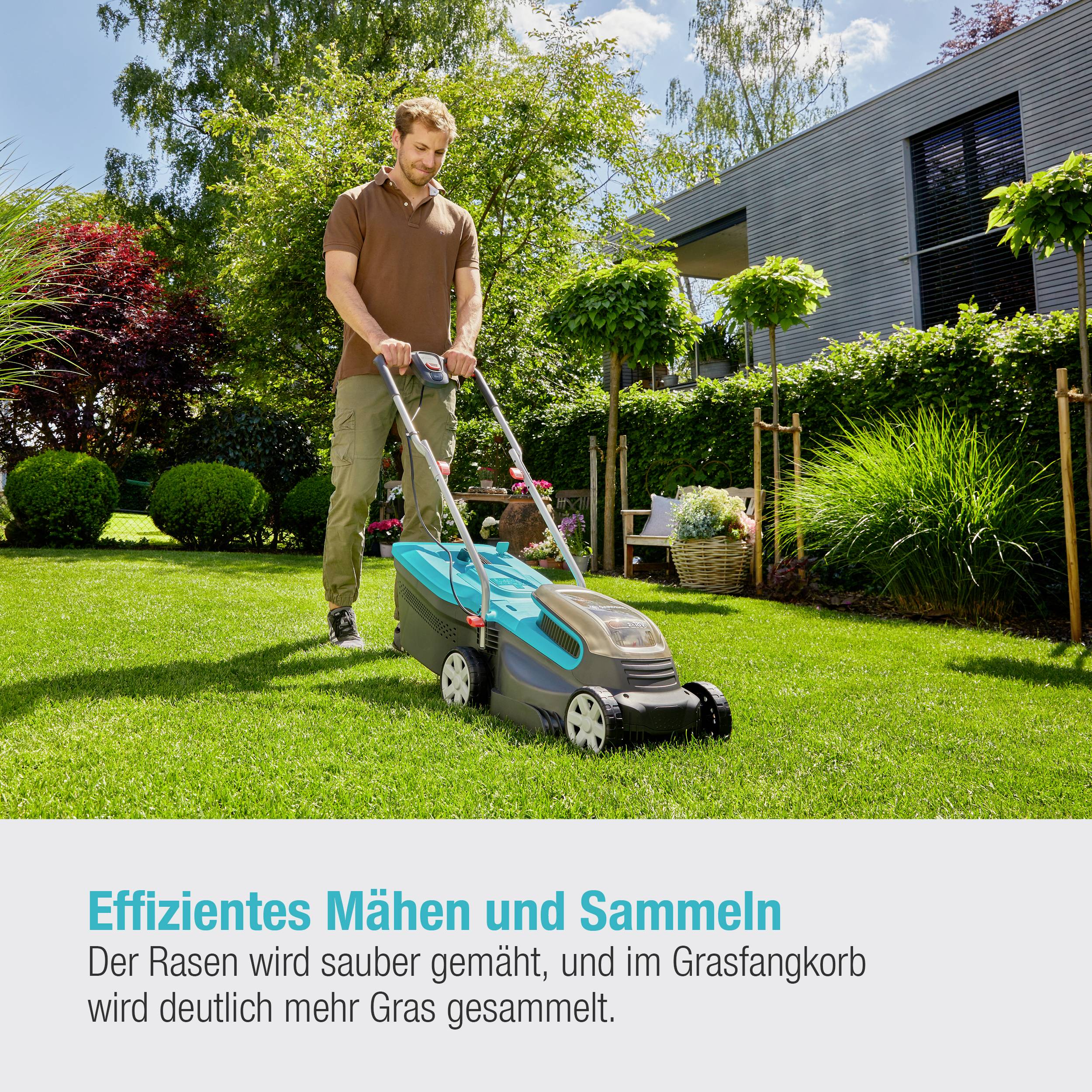 GARDENA PowerMax 32/36V P4A Ready-To-Use-Set sans fil Tondeuse à gazon avec 2ème batterie, avec chargeur, avec peigne à gazon