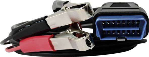 Câble de diagnostic OBD2 avec pinces crocodiles, noir et rouge. Principalement utilisé pour le diagnostic automobile et la connexion de batterie.