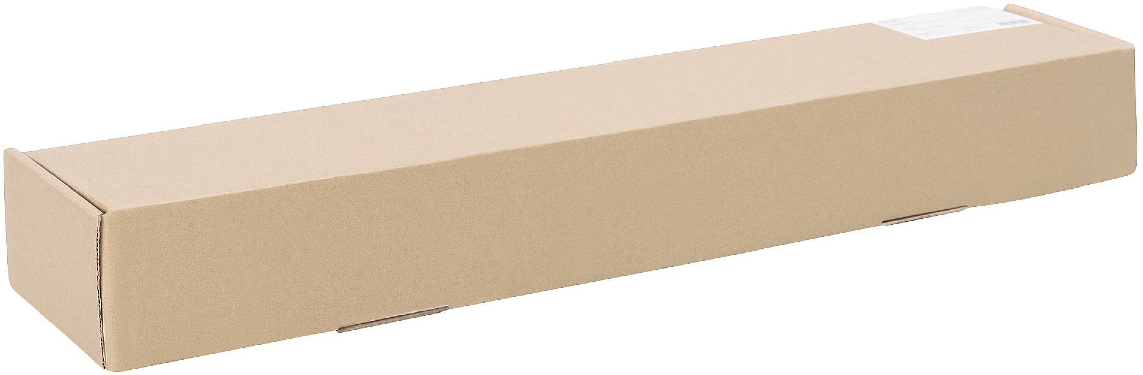 Boîte longue en carton marron rectangulaire avec un couvercle amovible, adaptée à l'expédition ou au stockage de marchandises.