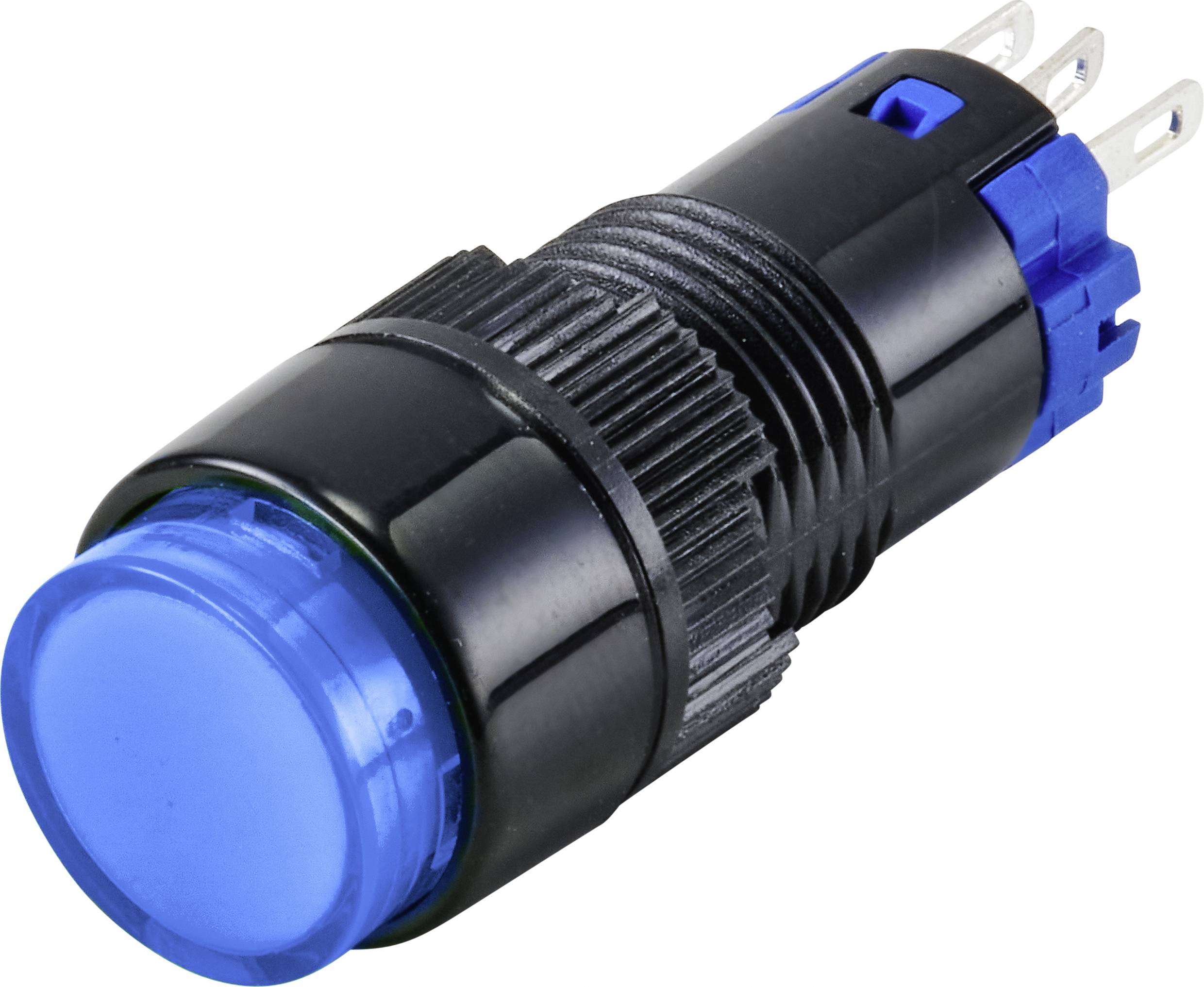 TRU COMPONENTS TC-9428044 LAS2Y-11/B Bouton-poussoir 250 V 3 A 1 x Off/(On) à rappel IP40 1 pc(s)