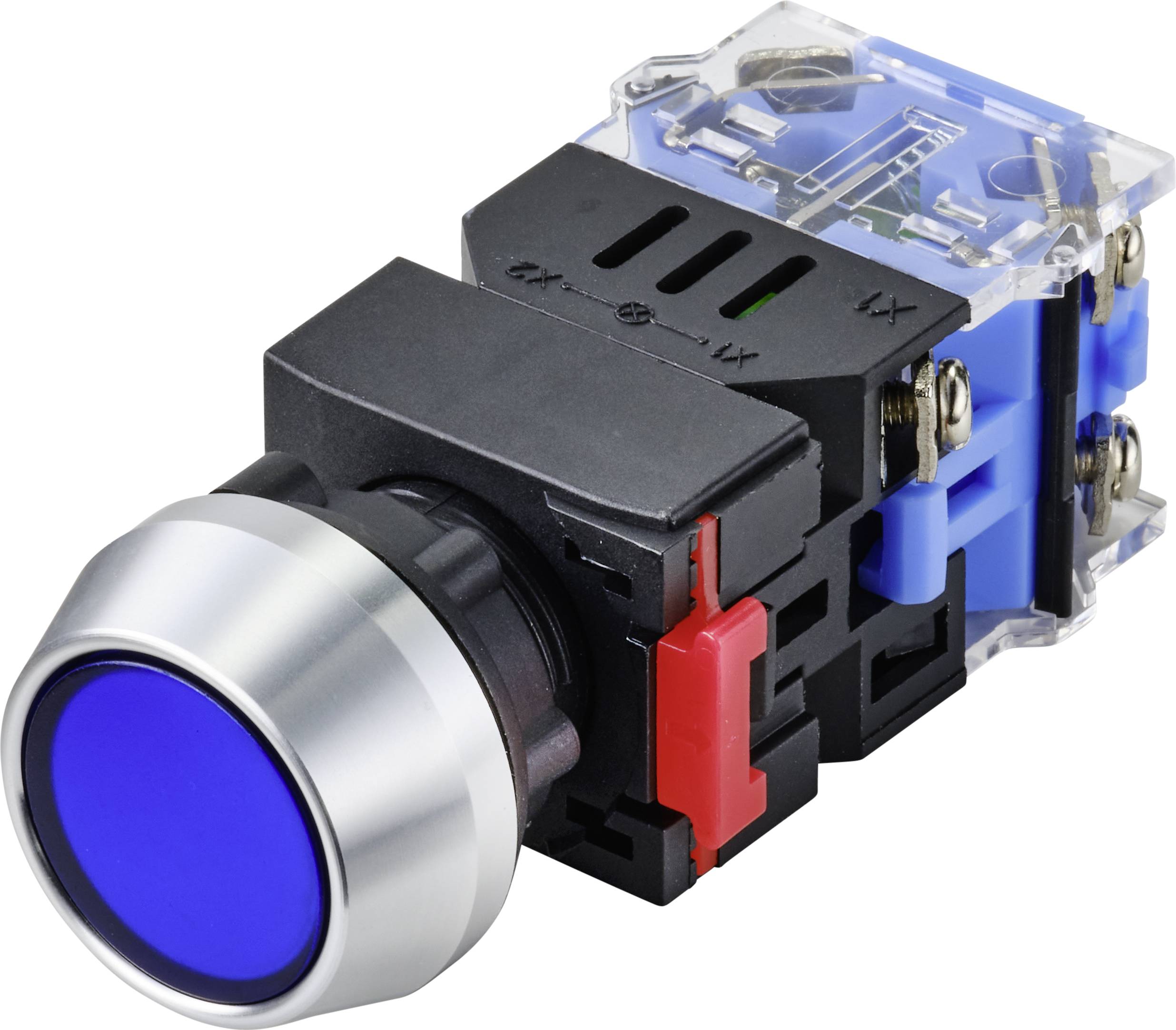 Interrupteur à pression TRU COMPONENTS TC-9428128 LAS0-L-11Z/B/12V 250 V 5 A 1 x Off/On à accrochage bleu IP40