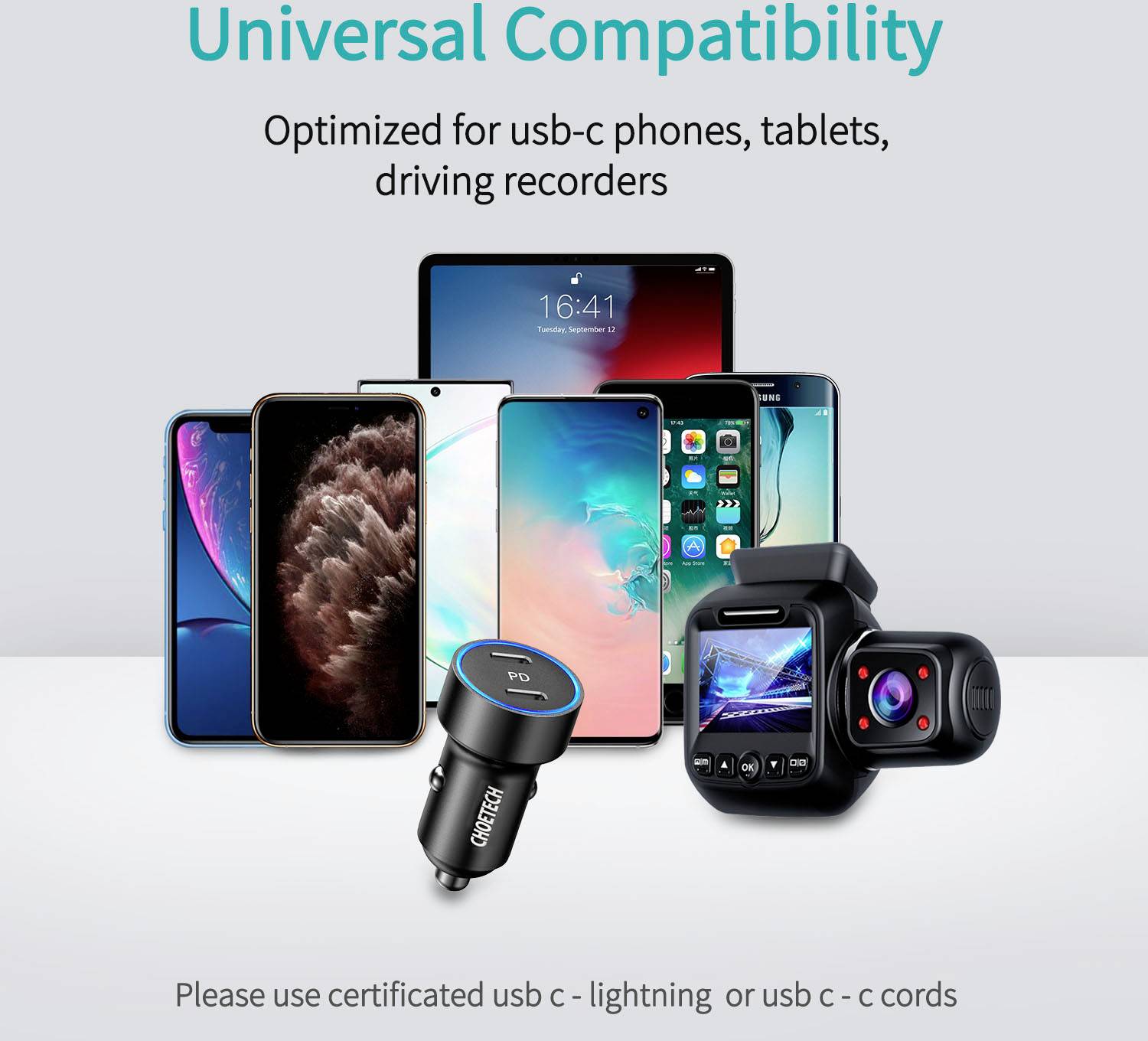 Choetech Chargeur de voiture USB-C 36 W