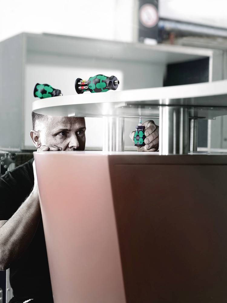 Wera Kraftform Kompakt Stubby Magazin 1 05008873001 Jeu d'embouts 7 pièces cruciforme Phillips, vis à fente, TORX avec