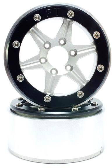 Metsafil 1:10 Crawler Jantes Sixstar argent-noir 1 paire(s)