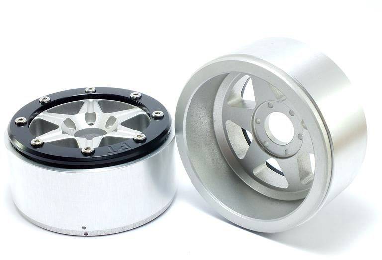 Metsafil 1:10 Crawler Jantes Sixstar argent-noir 1 paire(s)