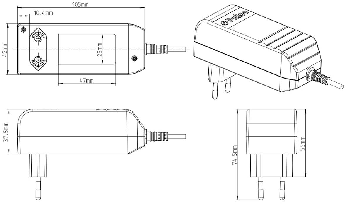 Egston 003920487 Bloc d'alimentation à tension fixe 24 V/DC 1.25 A 30 W avec adaptateur pour l'Europe