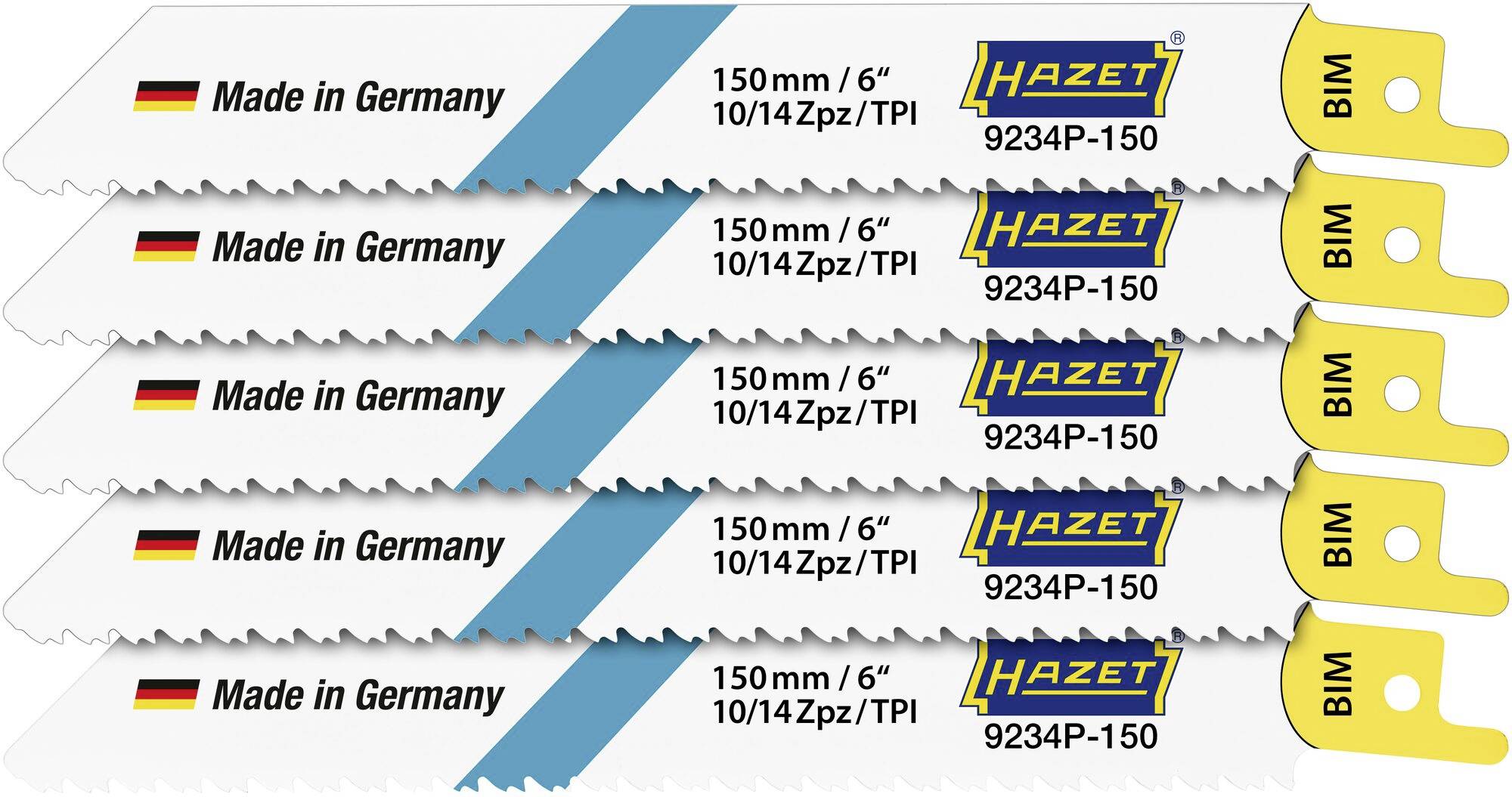 Hazet 9234P-150/5 SET de lames de scie sabre Longueur lame de scie 150 mm 5 pc(s)