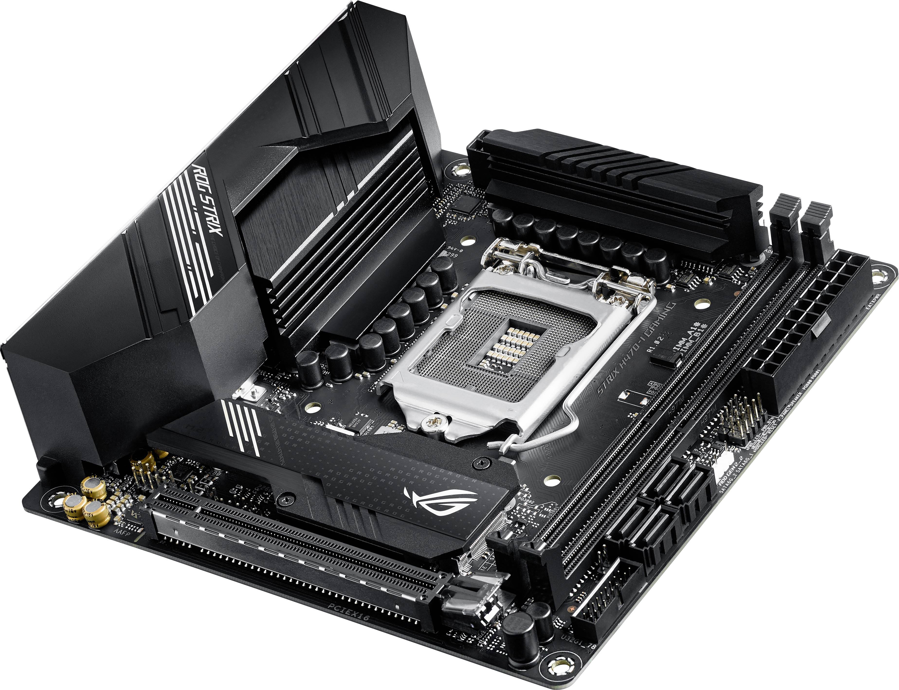 Asus ROG Strix H470-I Gaming Carte mère Socket (PC) Intel® 1200 Facteur de forme (détails) Mini-ITX Chipset de la carte mère