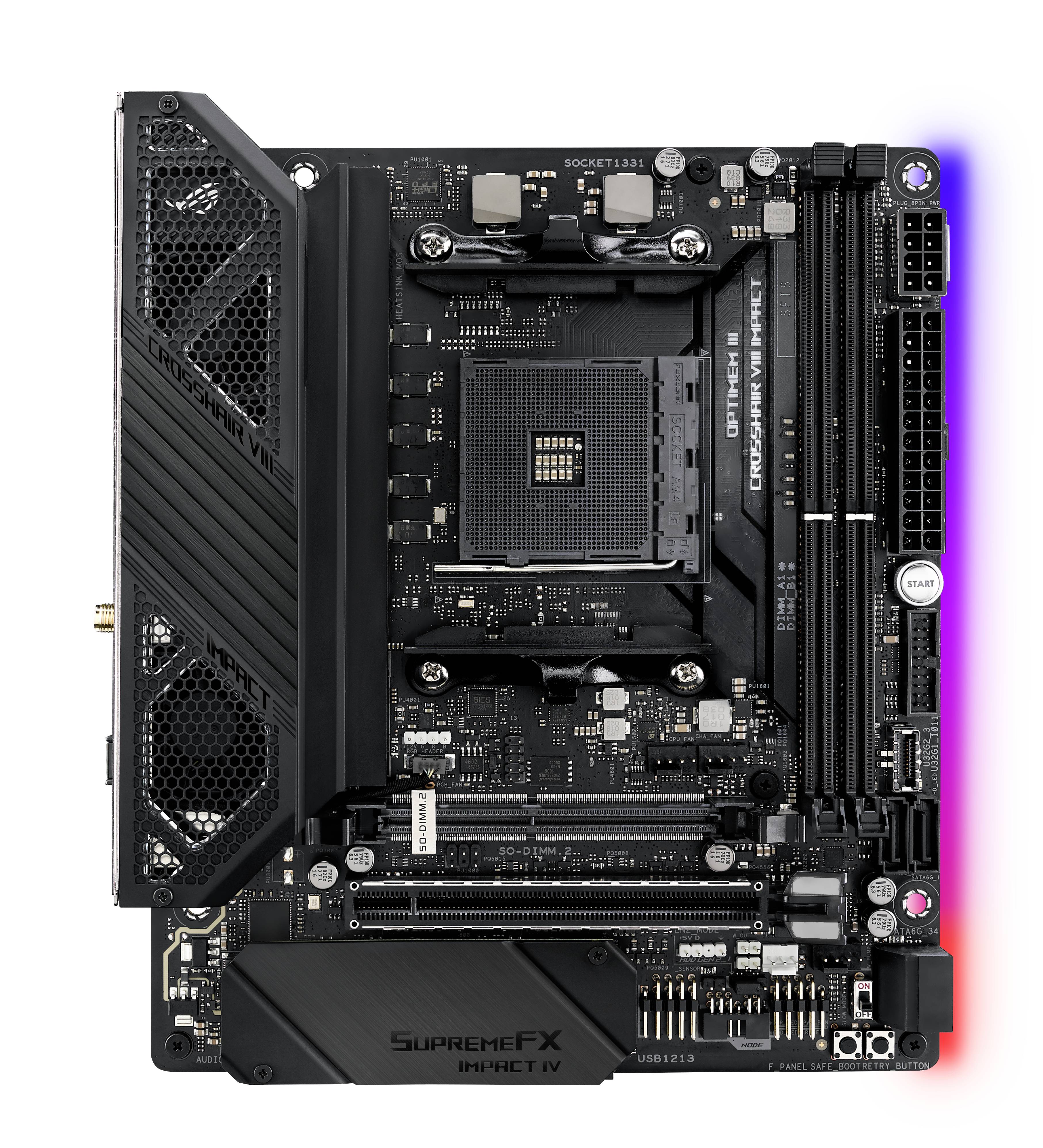 Asus ROG CROSSHAIR VIII IMPACT Carte mère Socket (PC) AMD AM4 Facteur de forme (détails) Mini-DTX Chipset de la carte mère AMD®