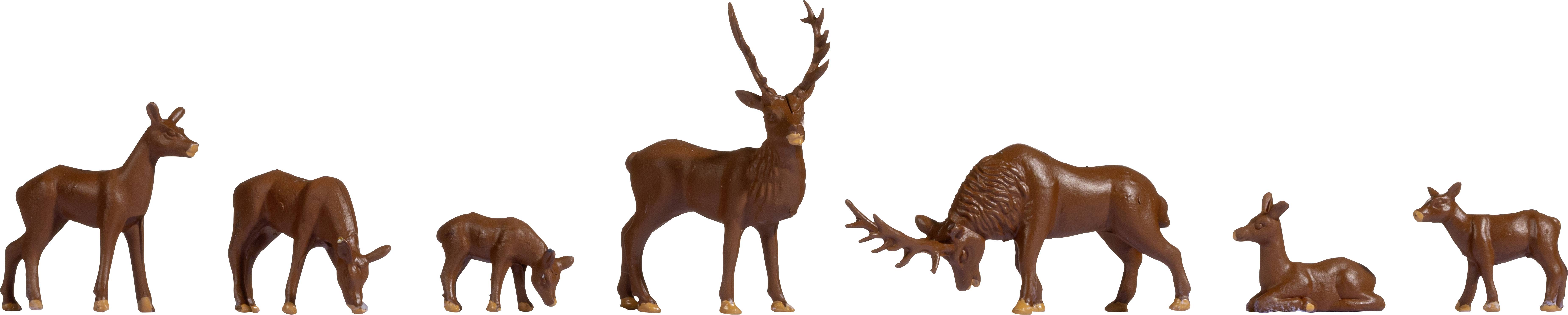 NOCH H0 Cerfs; peint, debout, allongé