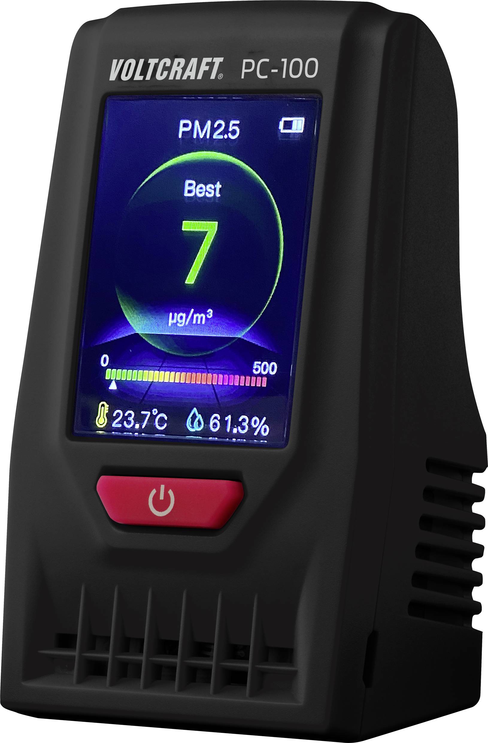 Analyseur de particules VOLTCRAFT PC-100 particules d'air, humidité de l'air, température