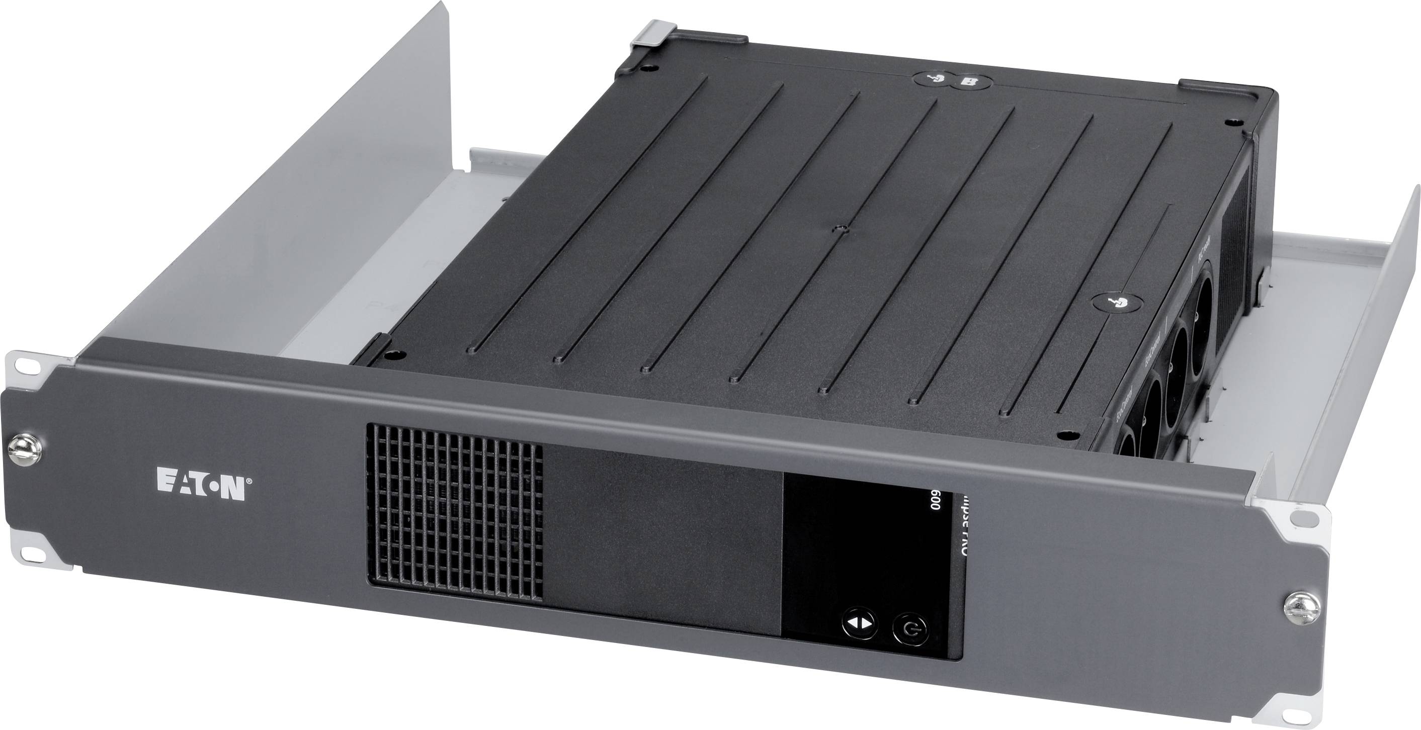 Module de batterie arrière pour boîtier rack d'EATON, modèle 5P, en couleur grise, destiné à supporter des systèmes d'alimentation sans interruption (ASI).