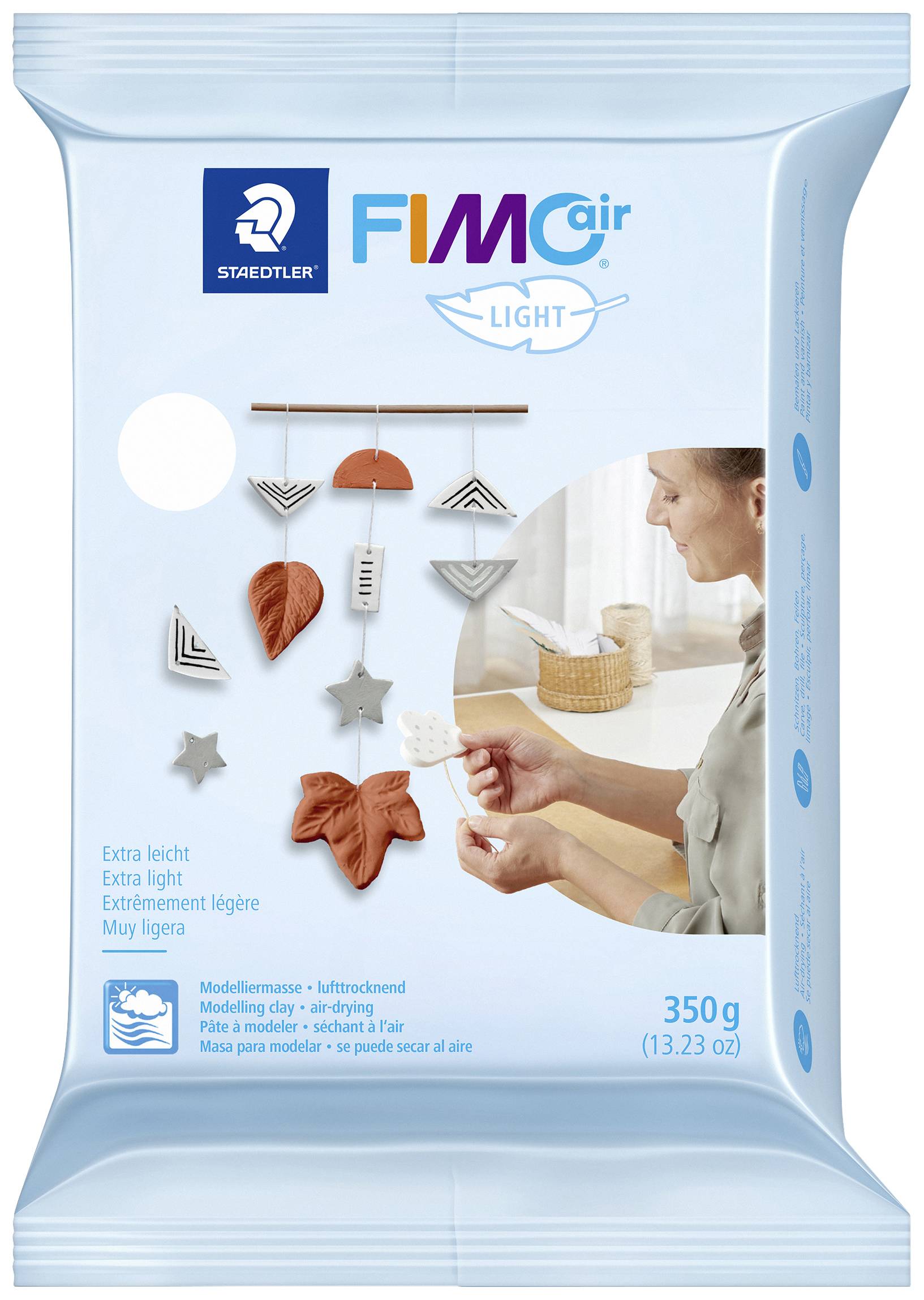 'STAEDTLER FIMOair light Pâte à modeler, paquet de 350g, extra légère. Adaptée aux travaux de modelage séchant à l'air.'