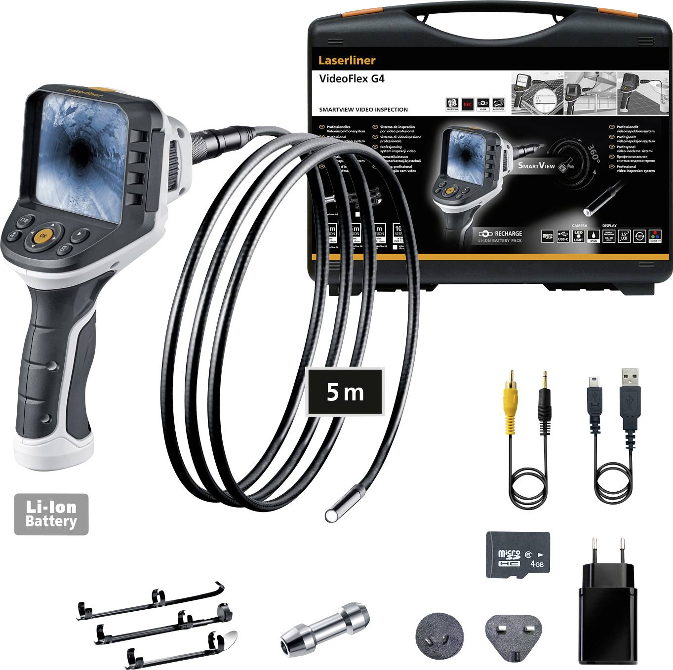 Endoscope Laserliner 082.243A Ø de la sonde: 9 mm Longueur de sonde: 5 m