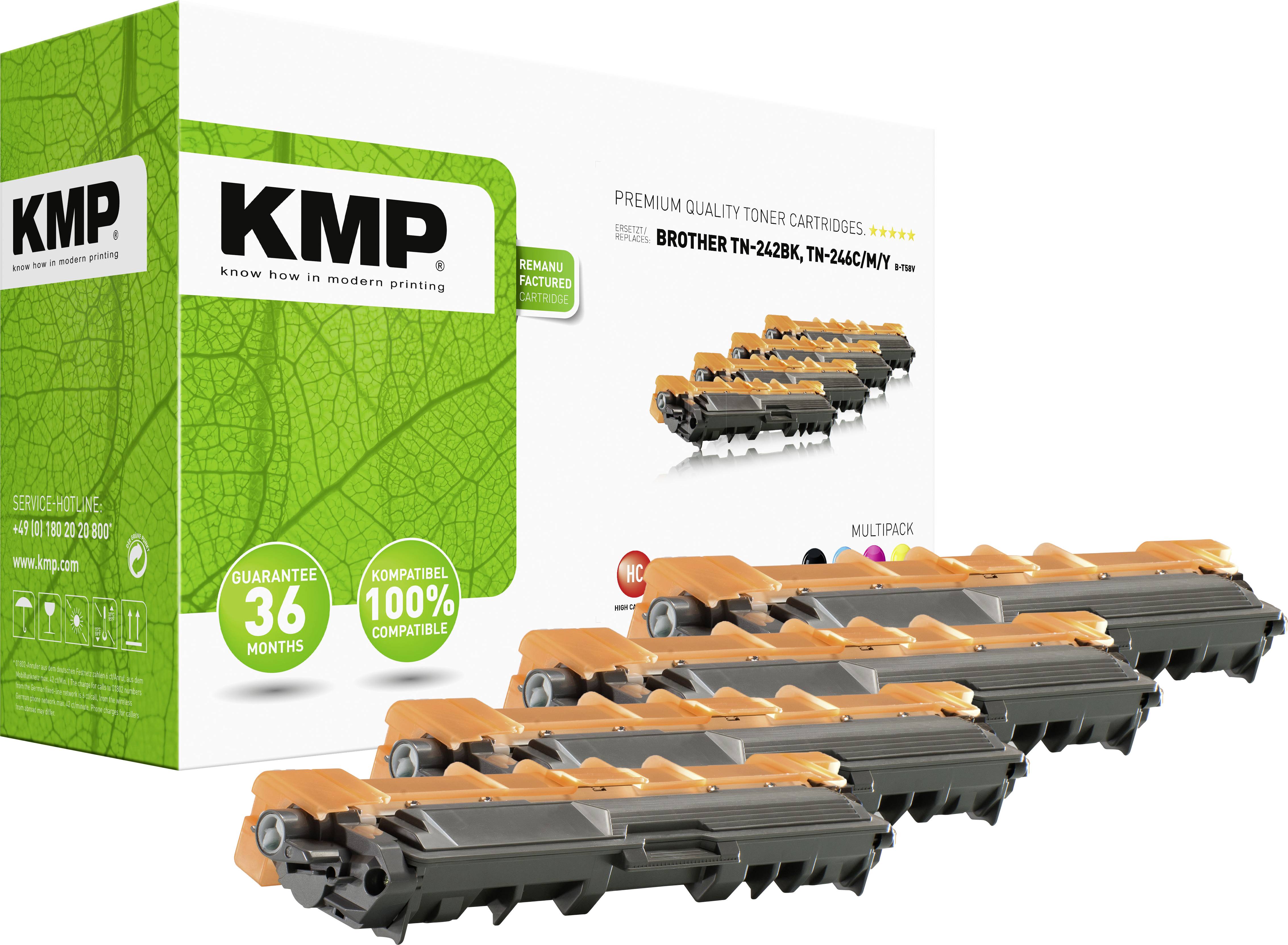 KMP Cassette de toner remplace Brother TN-242BK, TN-246C, TN-246M, TN-246Y compatible noir, cyan, magenta, jaune 2500 pages B-T58V