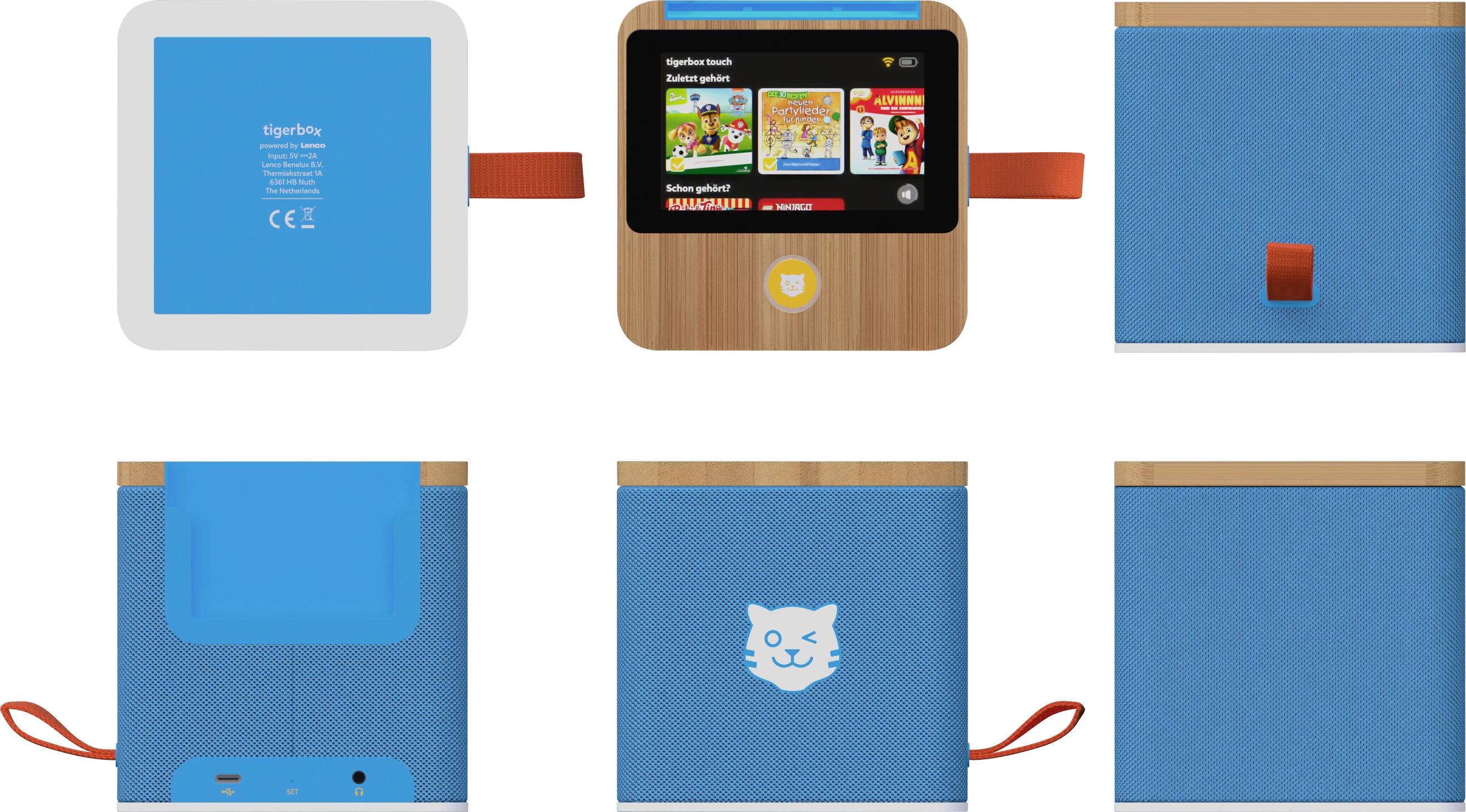 Tiger Media Haut-parleur portable Tigerbox Touch bleu avec W-LAN et écran tactile 1233