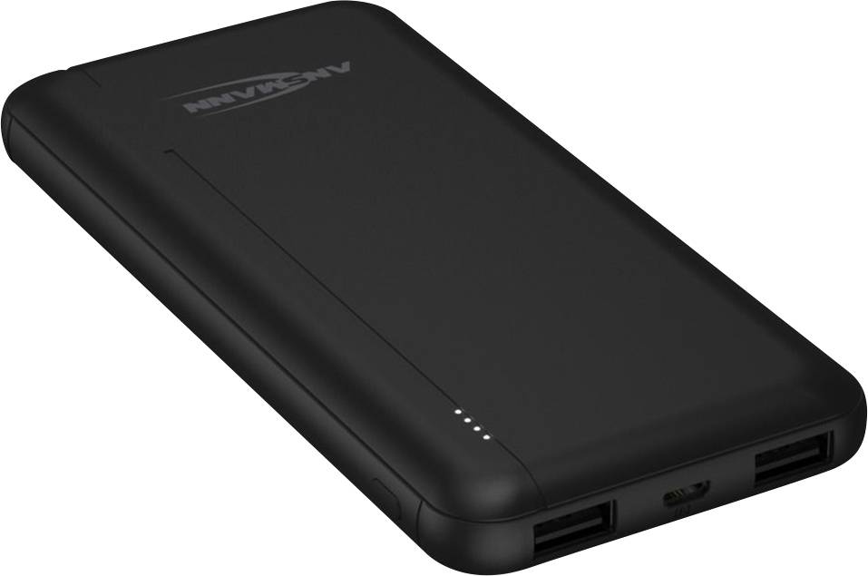 Ansmann PB212 Powerbank (batterie supplémentaire) 10000 mAh Smart IC LiPo Micro USB, USB-C®, USB noir affichage du statut