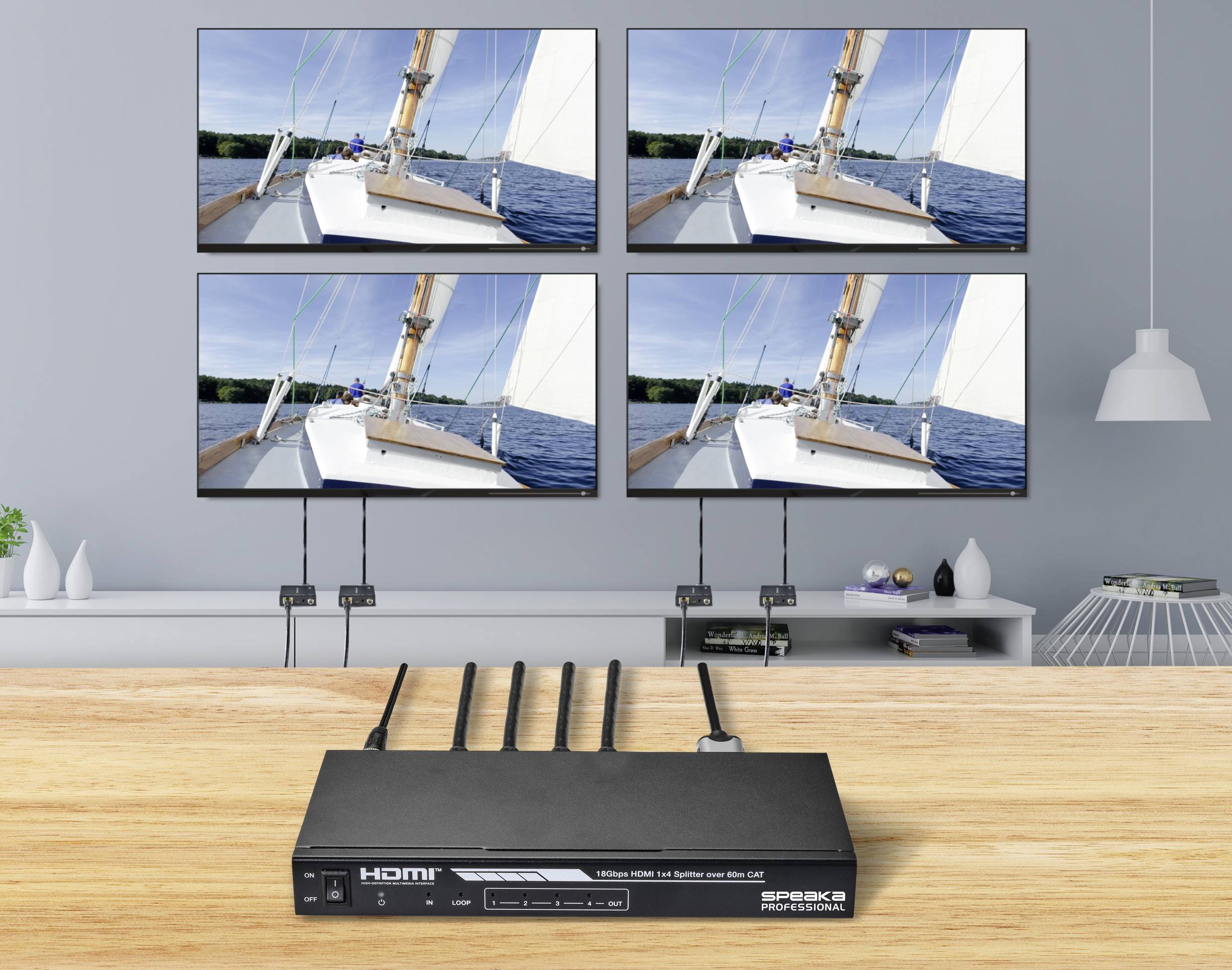 Prolongateur HDMI SpeaKa Professional SP-HDS-700 HDMI™ câble réseau RJ45 50 m