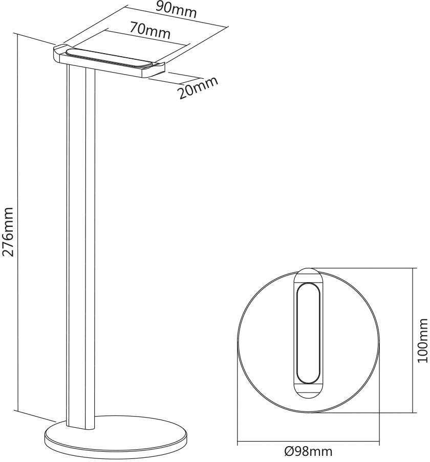 My Wall HK 1 L Support pour casque Adapté pour (casques):Casque argent