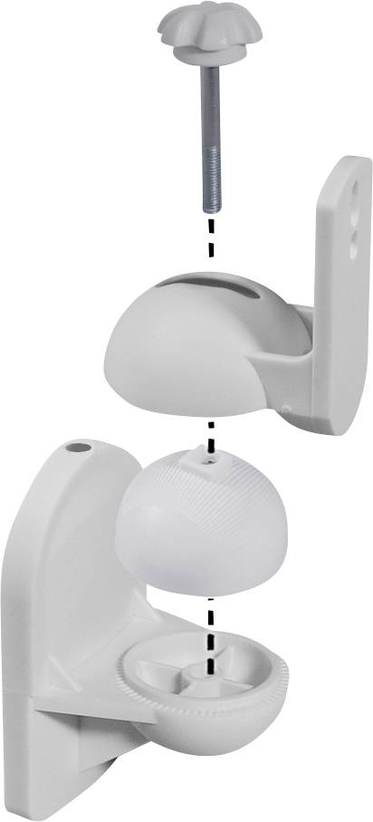 My Wall HB 6 WL Support mural pour haut-parleur inclinable, rotatif Distance entre les murs (max.): 64 mm blanc 1 paire(s)