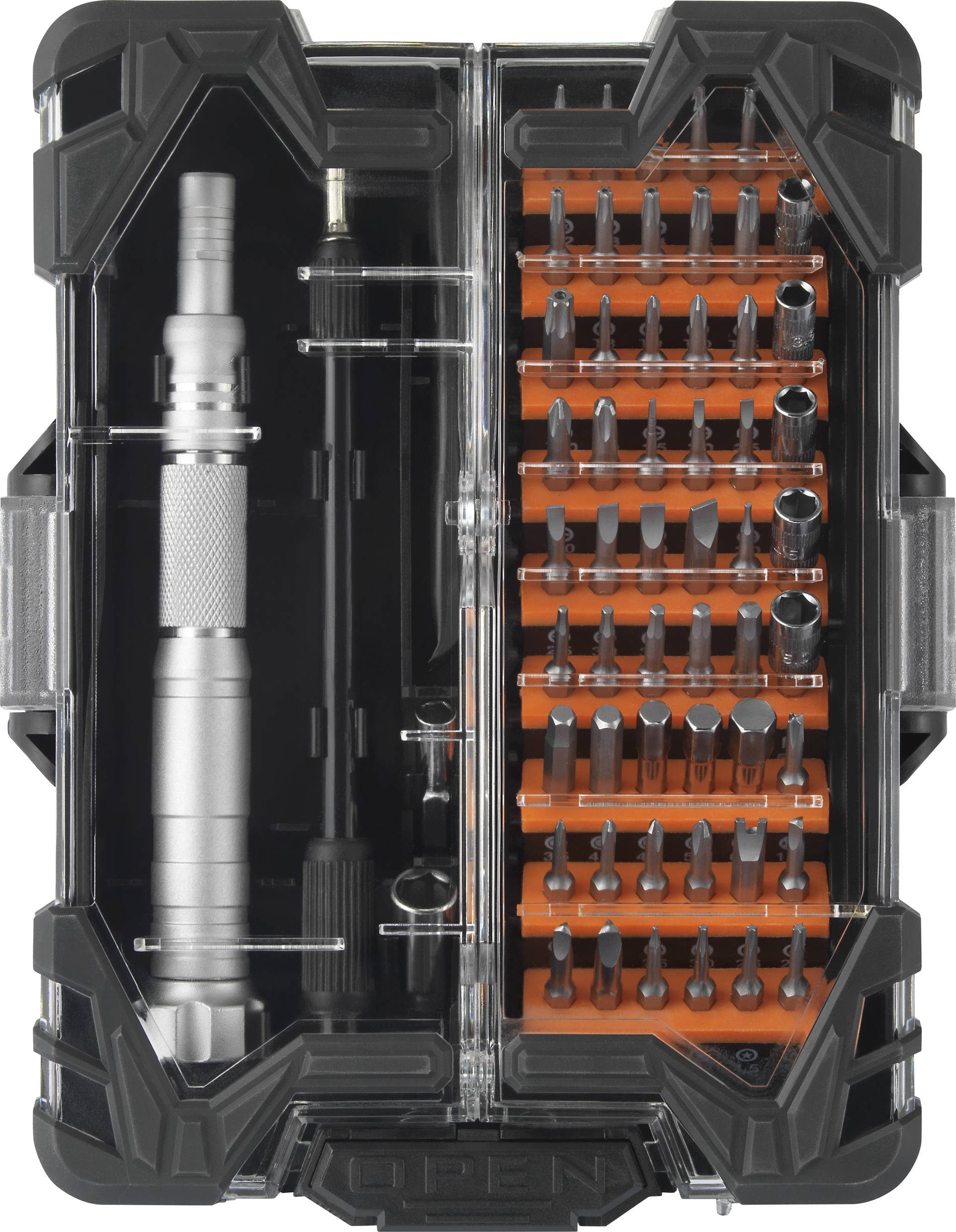 TOOLCRAFT pour l'atelier, pour l'électronique et la mécanique de précision Tournevis porte-embouts 62 pièces