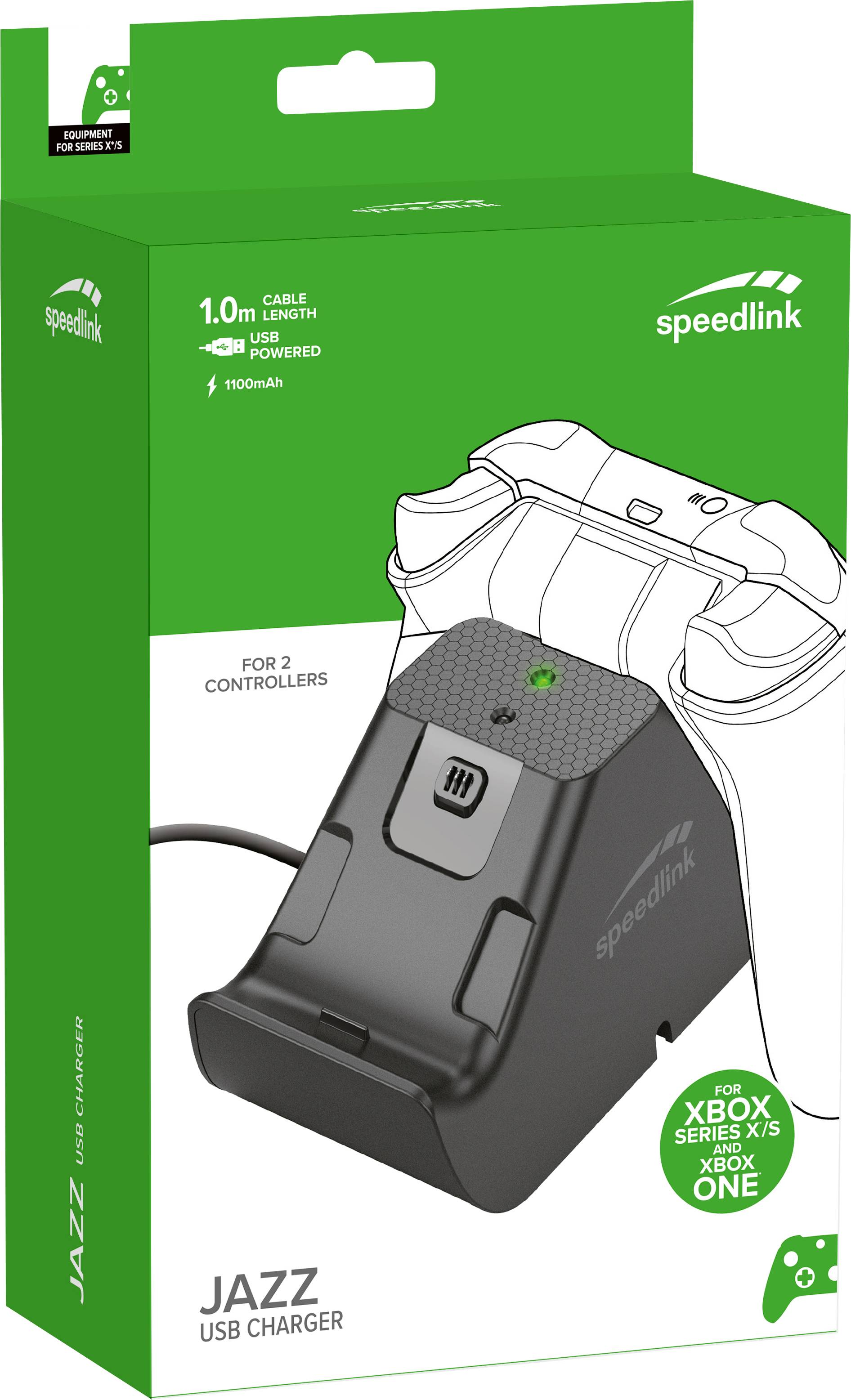 SpeedLink JAZZ USB Charger Station de charge pour manette Xbox Series, Xbox Series X, Xbox One S, Xbox One