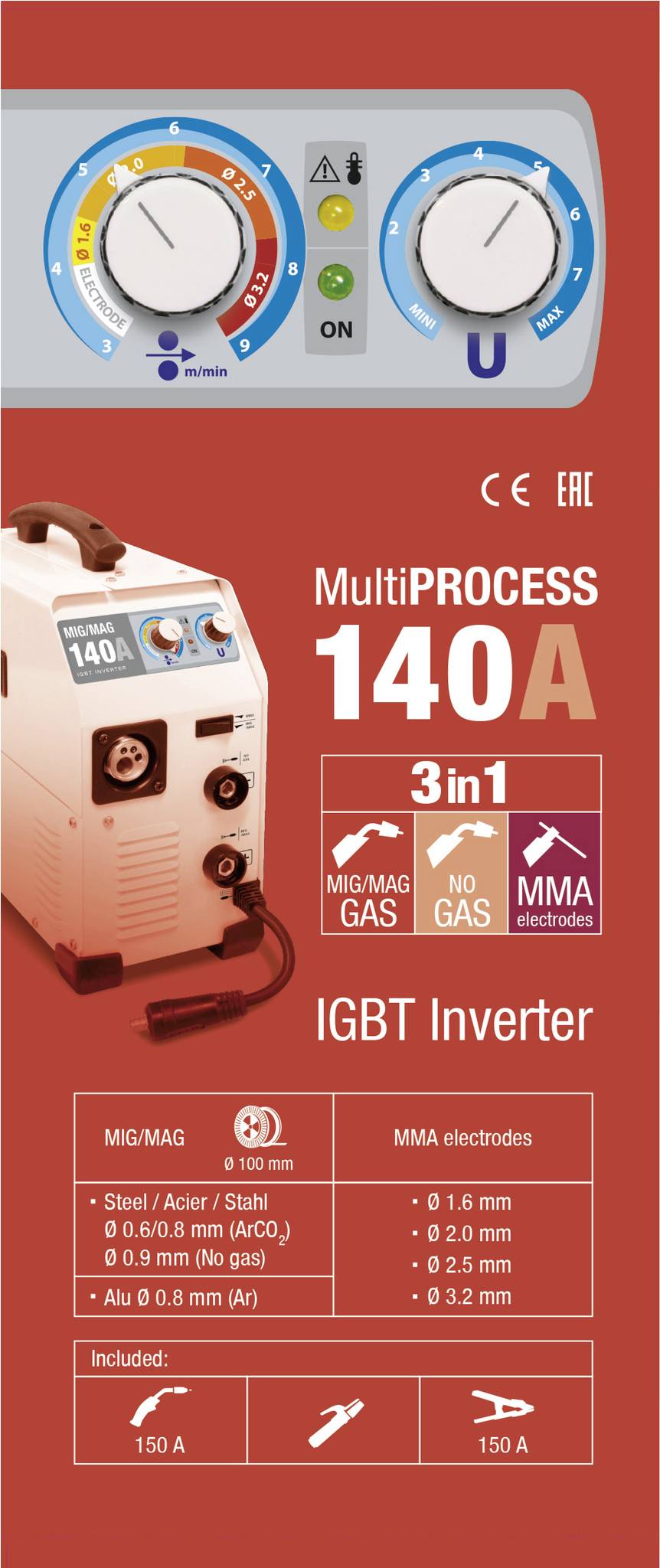 GYS EASYMIG 140 Poste à souder MIG/MAG 30 - 140 A