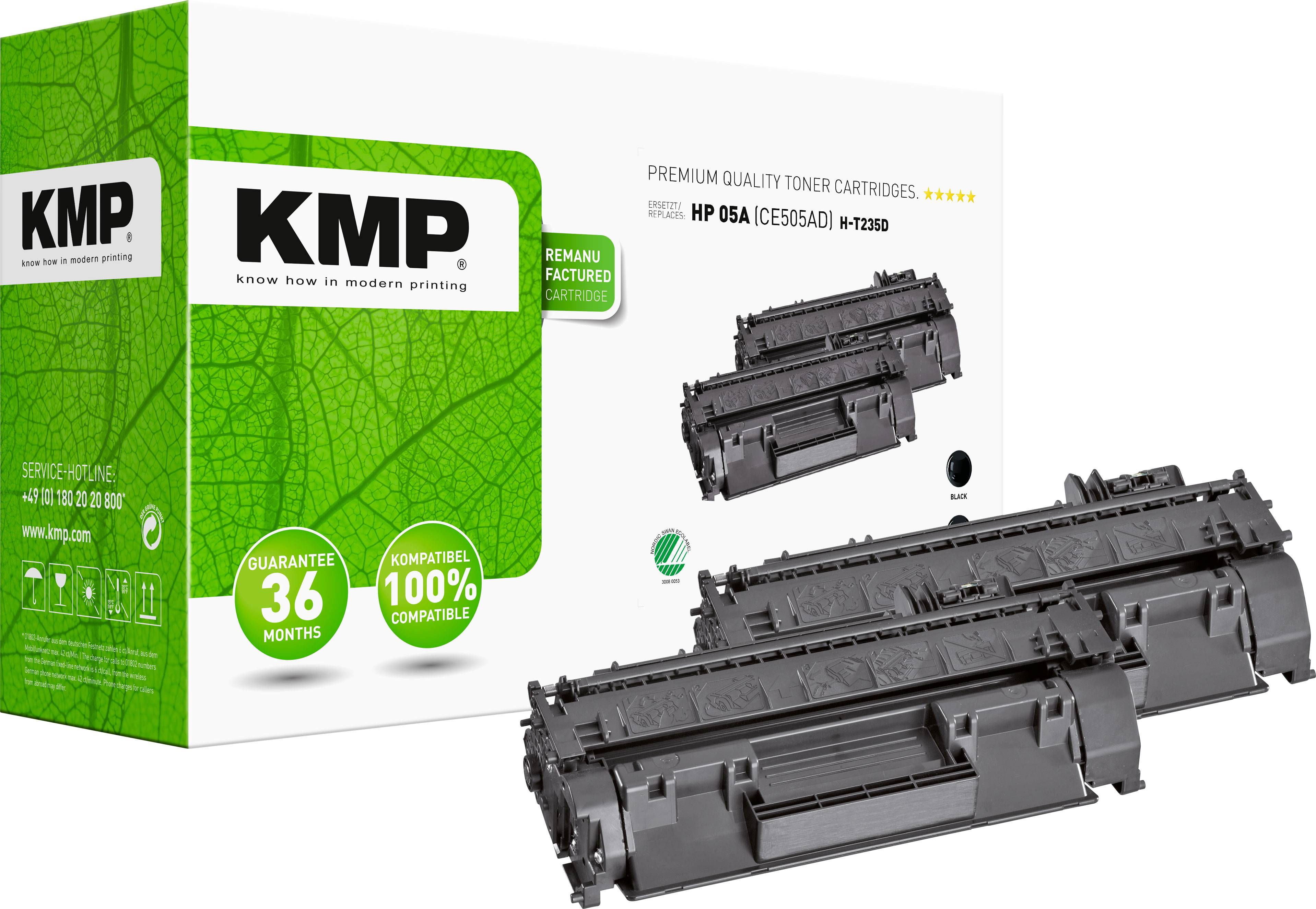 KMP Toner remplace HP HP 05A (CE505A) compatible paquet de 2 noir 2300 pages H-T235D 1217,8021