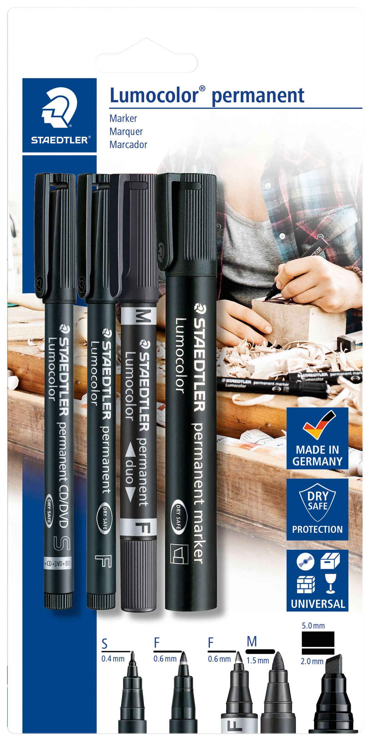 Staedtler Lumocolor 60 BK Marqueur permanent noir résiste à l'eau: oui