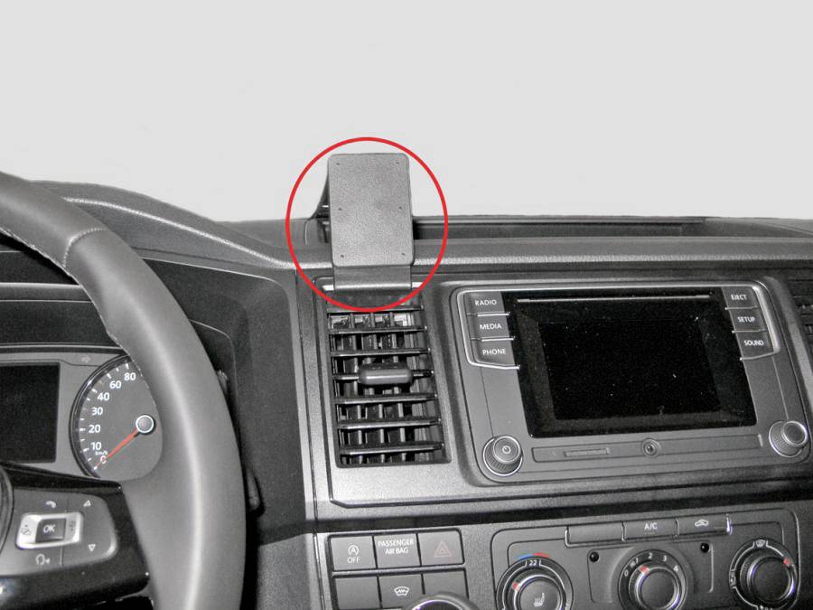Brodit ProClip VW Caravelle/T6 Transporter/Pickup (Bj. 16-20) Support de téléphone portable pour voiture