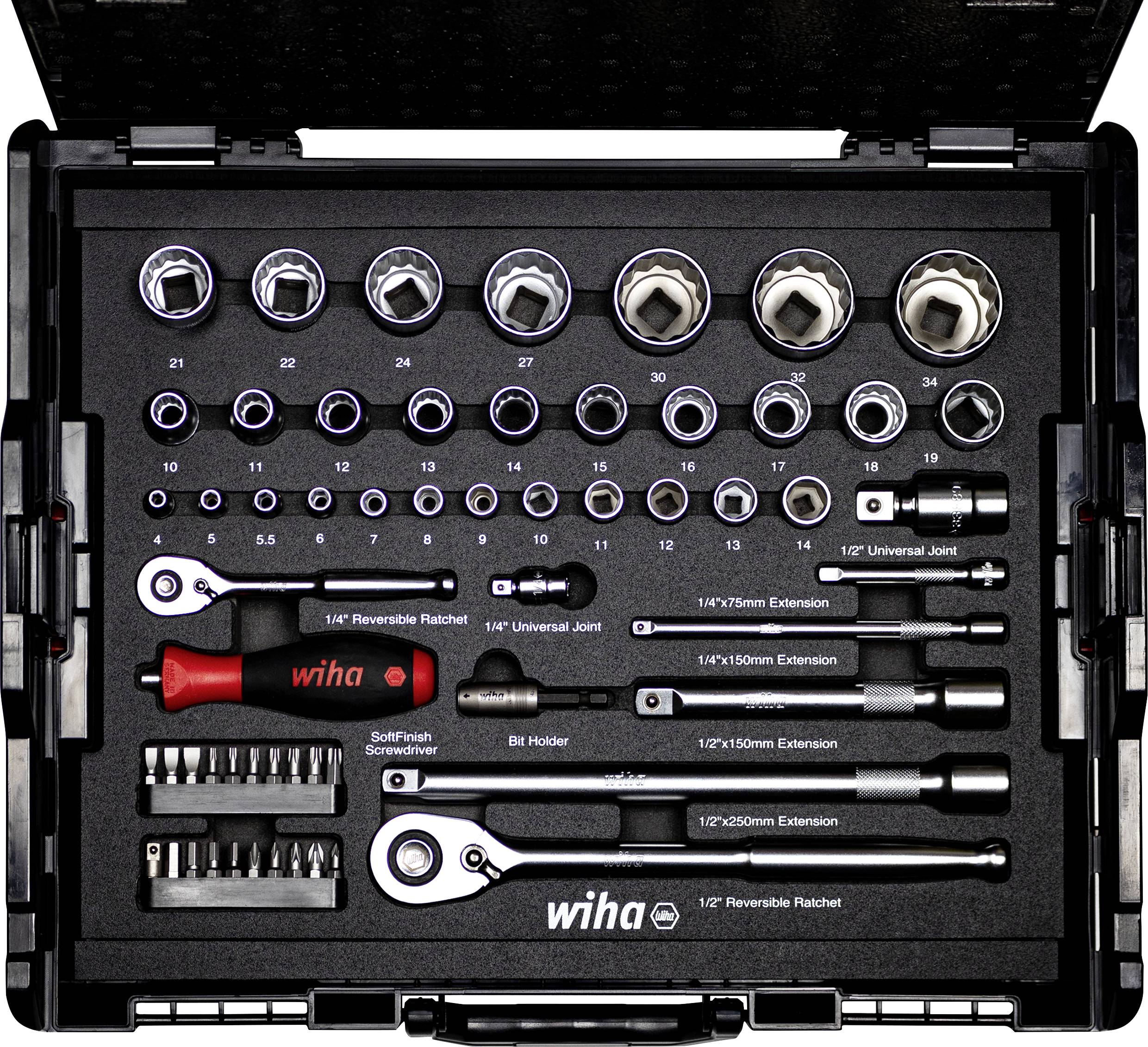 Wiha 44685 Jeu de douilles-embouts 1/2", 1/4" 395 mm