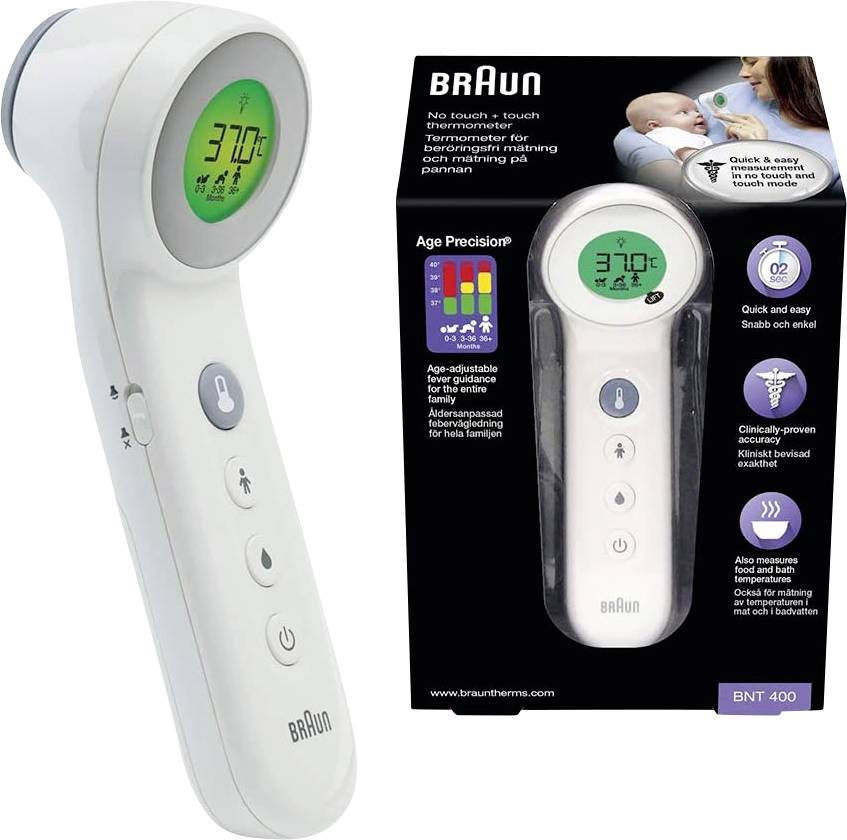Braun No touch + touch weiß Thermomètre médical mesures sans contact
