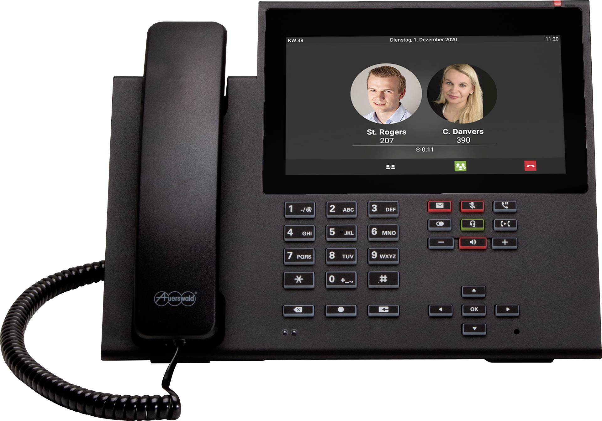 Téléphone VoIP filaire Auerswald COMfortel D-600 écran couleur noir