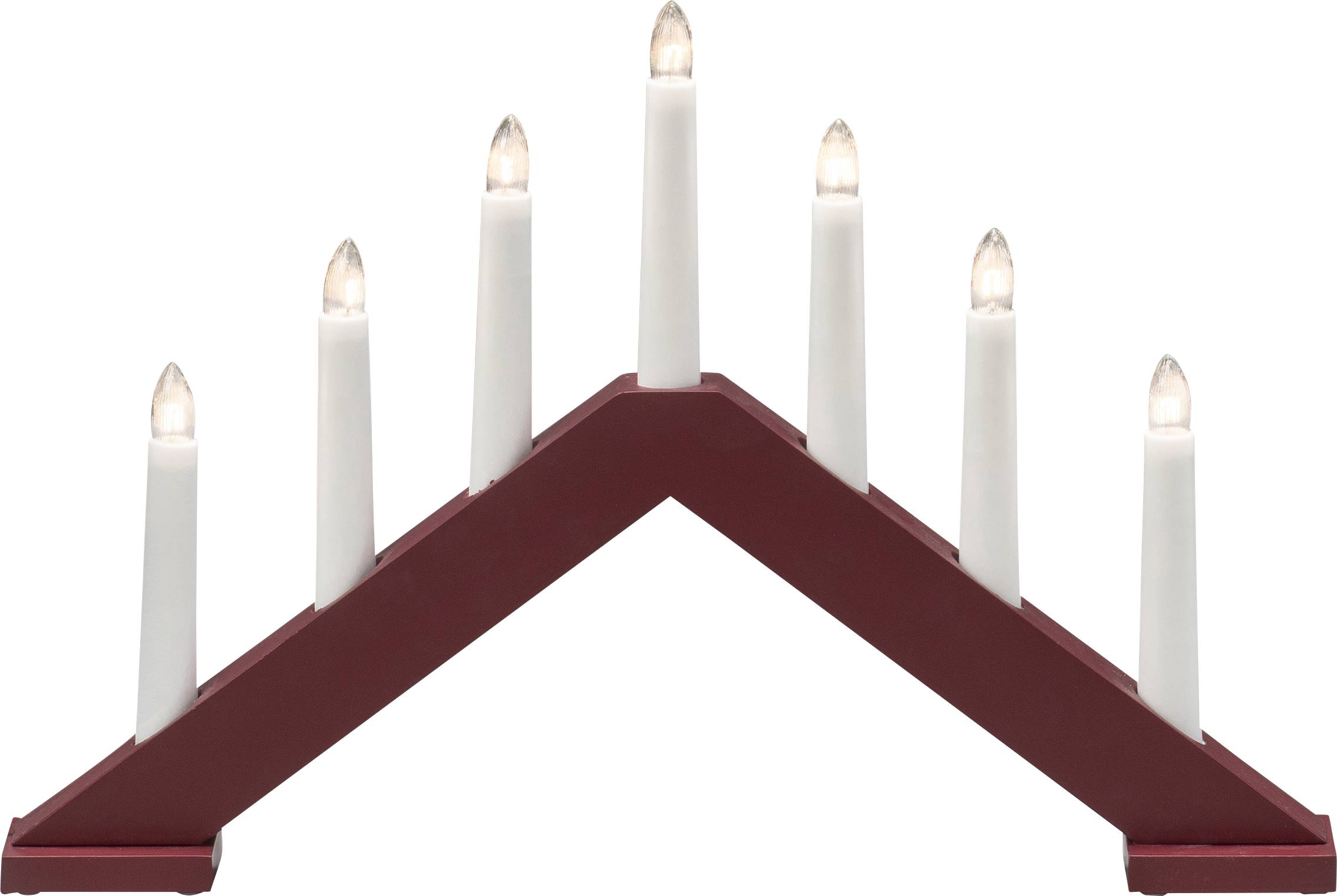 Konstsmide 3985-525 Arche en bougie pyramide blanc chaud LED rouge foncé